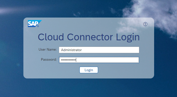 Login SAP Cloud Connector